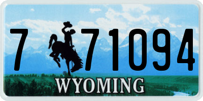WY license plate 771094
