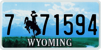 WY license plate 771594
