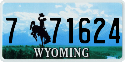 WY license plate 771624