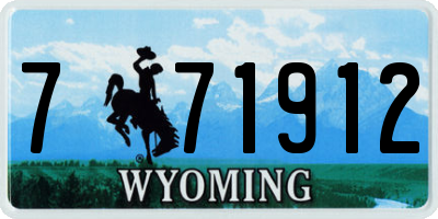 WY license plate 771912