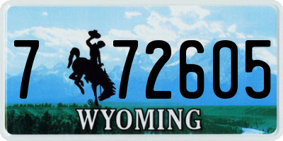 WY license plate 772605