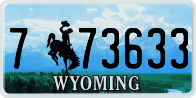 WY license plate 773633