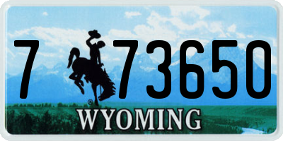 WY license plate 773650