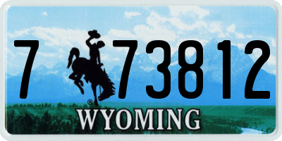 WY license plate 773812