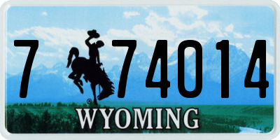 WY license plate 774014