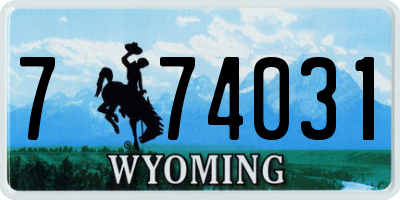 WY license plate 774031