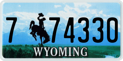 WY license plate 774330
