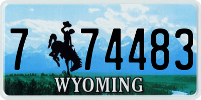 WY license plate 774483
