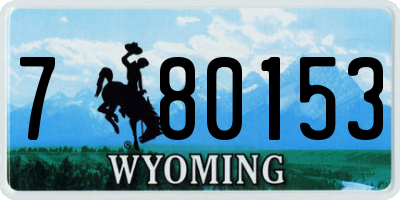 WY license plate 780153