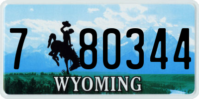 WY license plate 780344