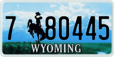 WY license plate 780445