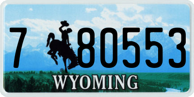 WY license plate 780553