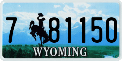 WY license plate 781150