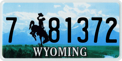WY license plate 781372