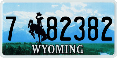 WY license plate 782382
