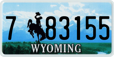 WY license plate 783155