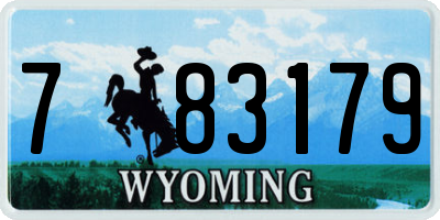 WY license plate 783179