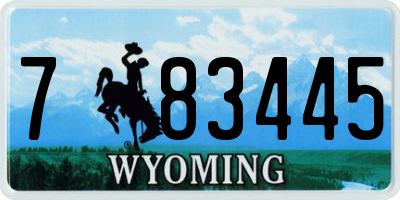 WY license plate 783445
