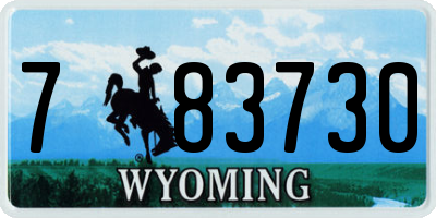 WY license plate 783730
