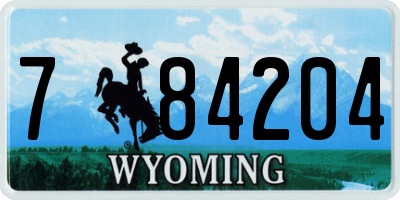 WY license plate 784204