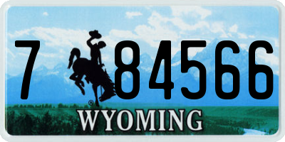 WY license plate 784566