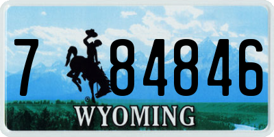 WY license plate 784846