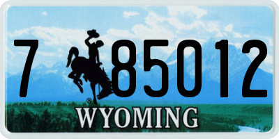 WY license plate 785012