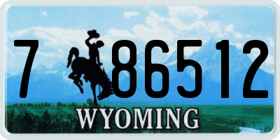 WY license plate 786512
