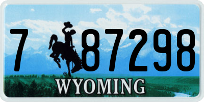 WY license plate 787298