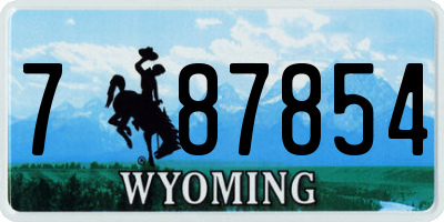 WY license plate 787854