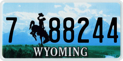 WY license plate 788244