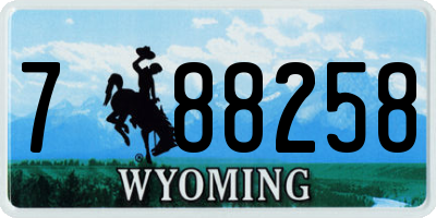 WY license plate 788258
