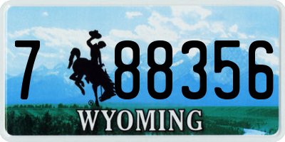 WY license plate 788356