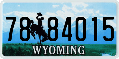 WY license plate 7884015