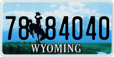 WY license plate 7884040