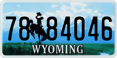 WY license plate 7884046