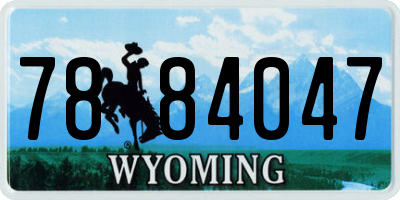 WY license plate 7884047