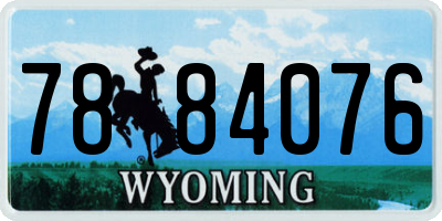 WY license plate 7884076