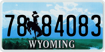 WY license plate 7884083