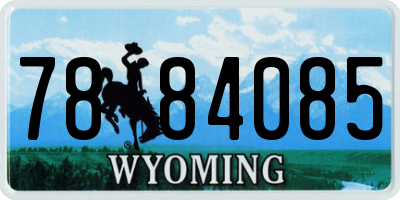 WY license plate 7884085