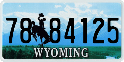 WY license plate 7884125