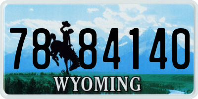 WY license plate 7884140