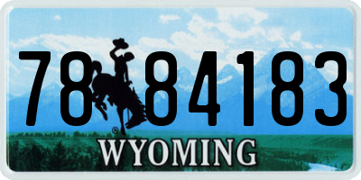 WY license plate 7884183