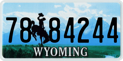 WY license plate 7884244