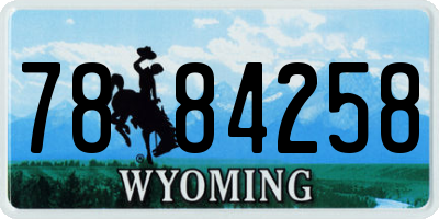 WY license plate 7884258