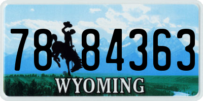 WY license plate 7884363