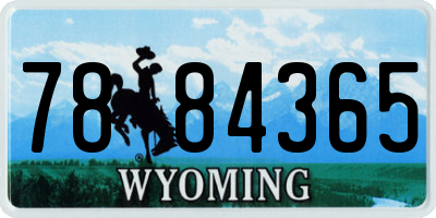WY license plate 7884365