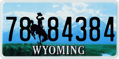 WY license plate 7884384