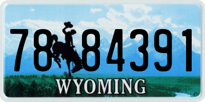 WY license plate 7884391