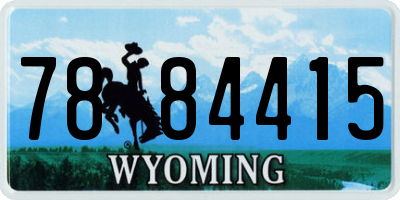 WY license plate 7884415